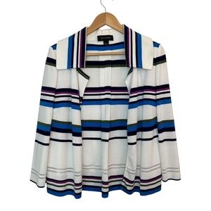 St. John Open Cardigan Sweater Womens Size 6 Santana Knit Wool Blend USA Made